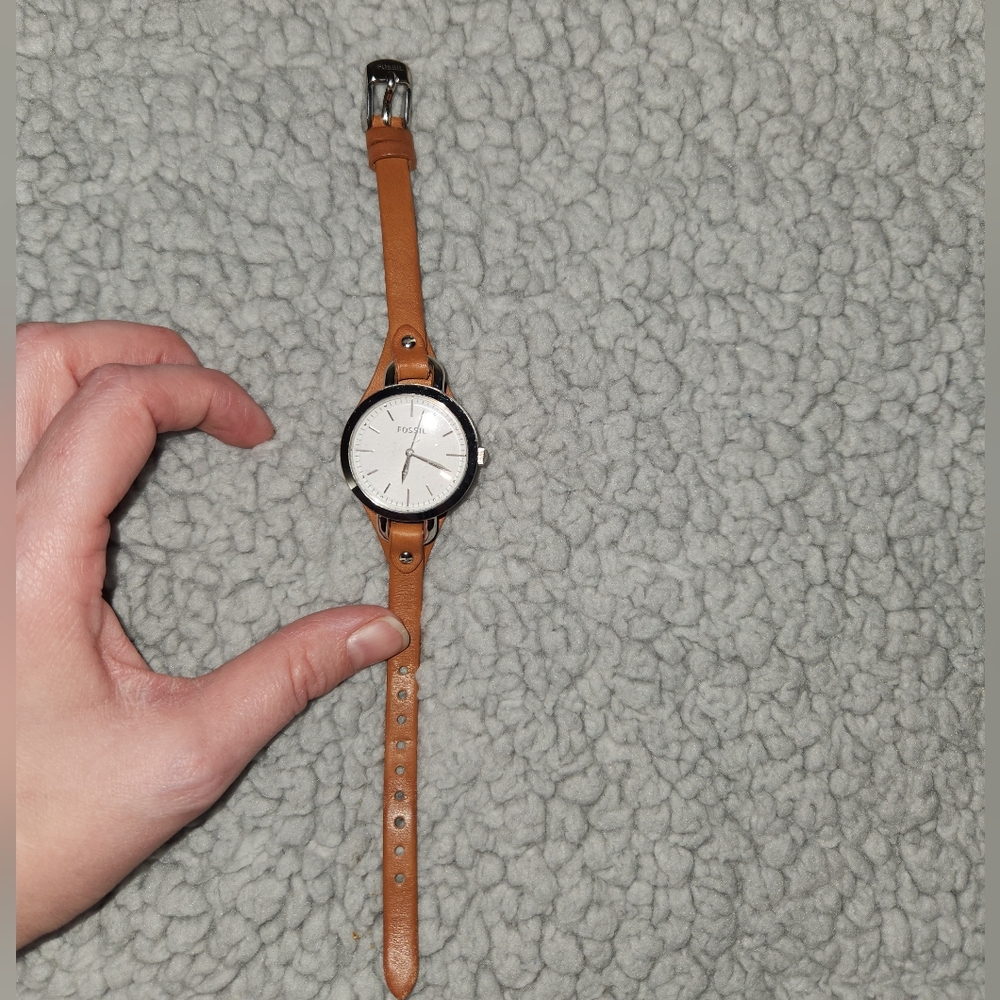 Fossil Watch With Leather Band